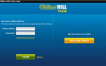 William Hill Poker crea un conto 